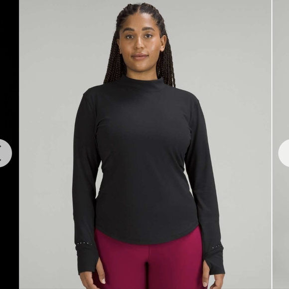 EUC Womens Lululemon Rulu Running Long-Sleeve Mock Neck Shirt Size 8 - Picture 1 of 10